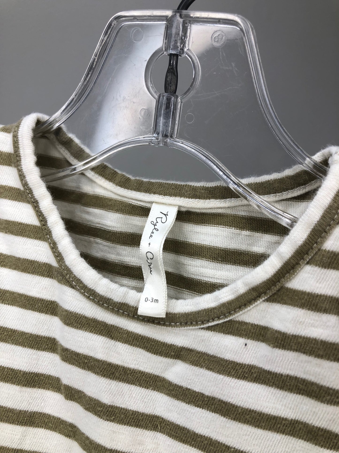 0-3m Rylee & Cru brown stripe 1 PC Ensemble
