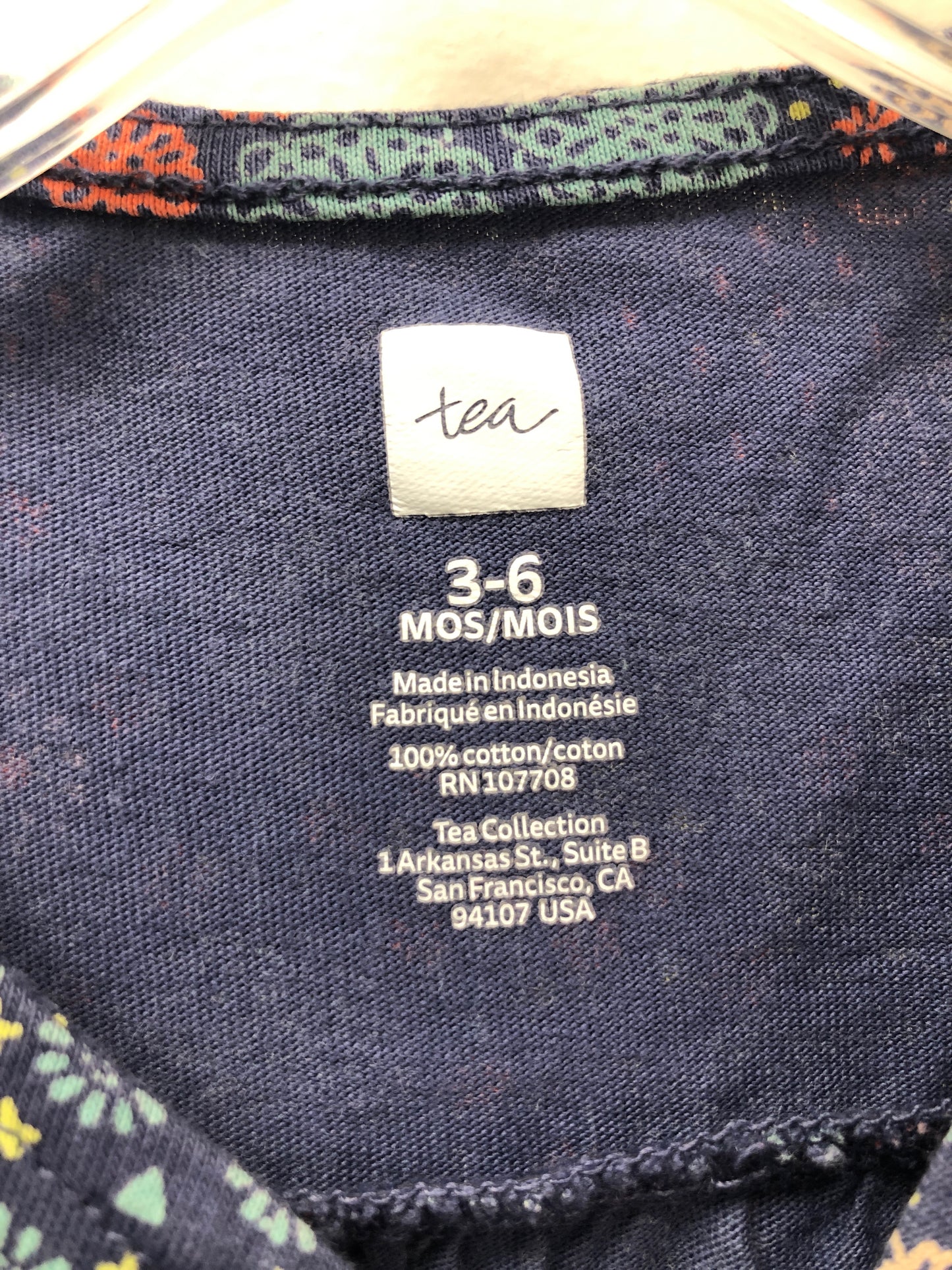 3-6 Months tea blue floral Romper