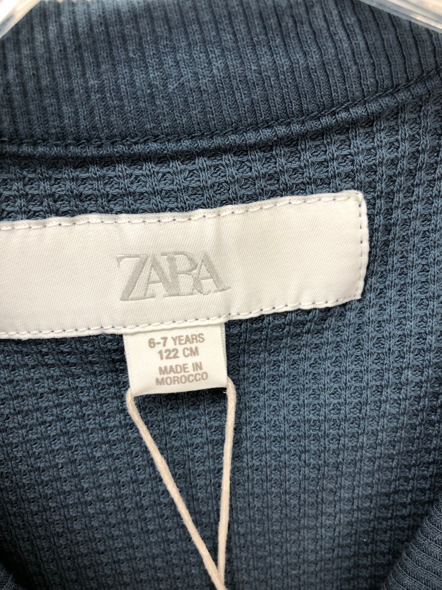 Zara Child Size 6 blue waffle Shirt
