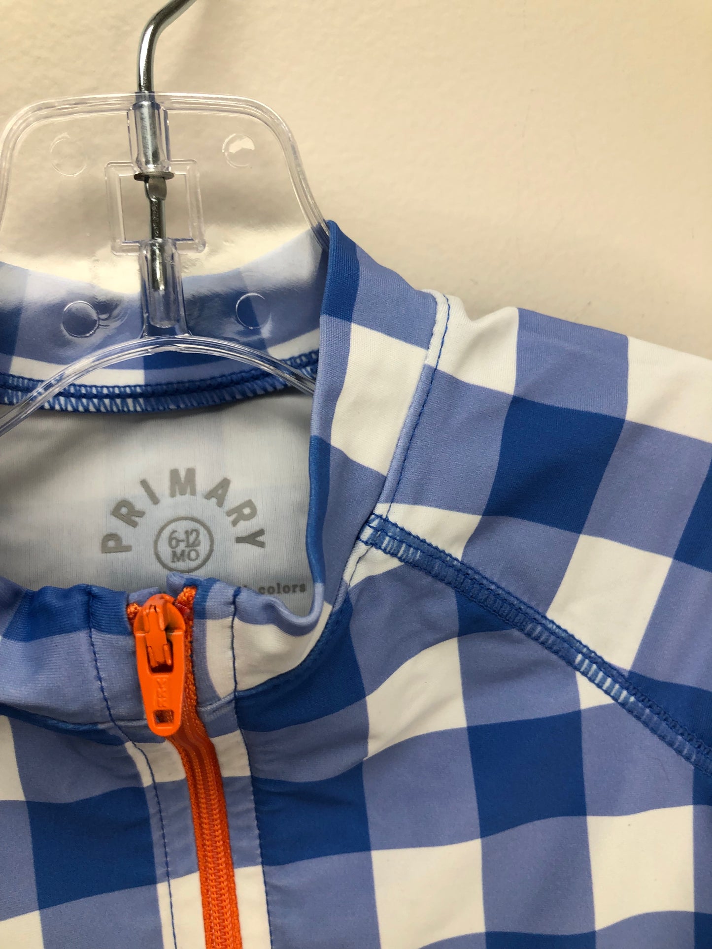 6-12m Primary blue checkered Swimwear