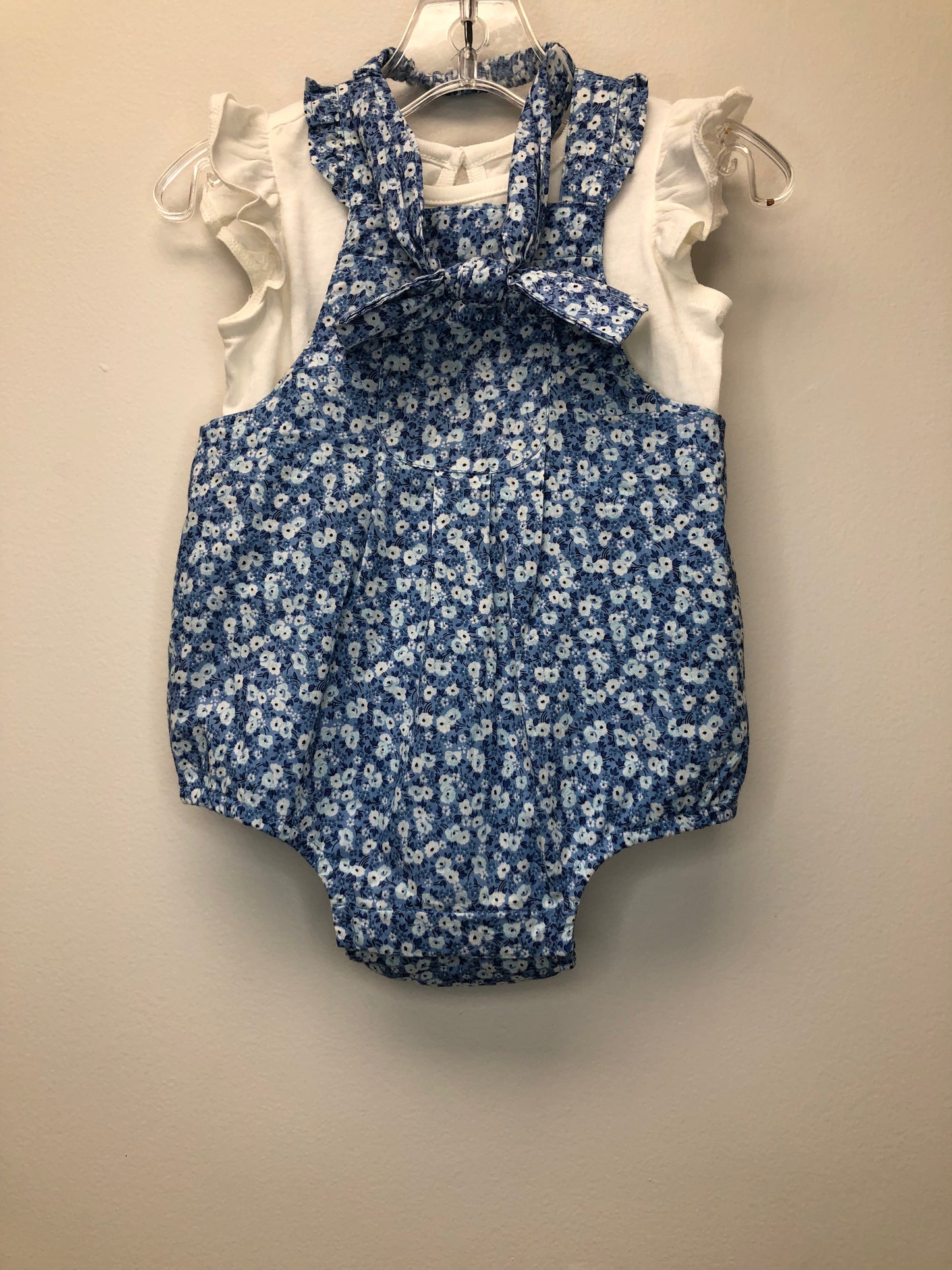 6-12m GAP blue floral Outfit