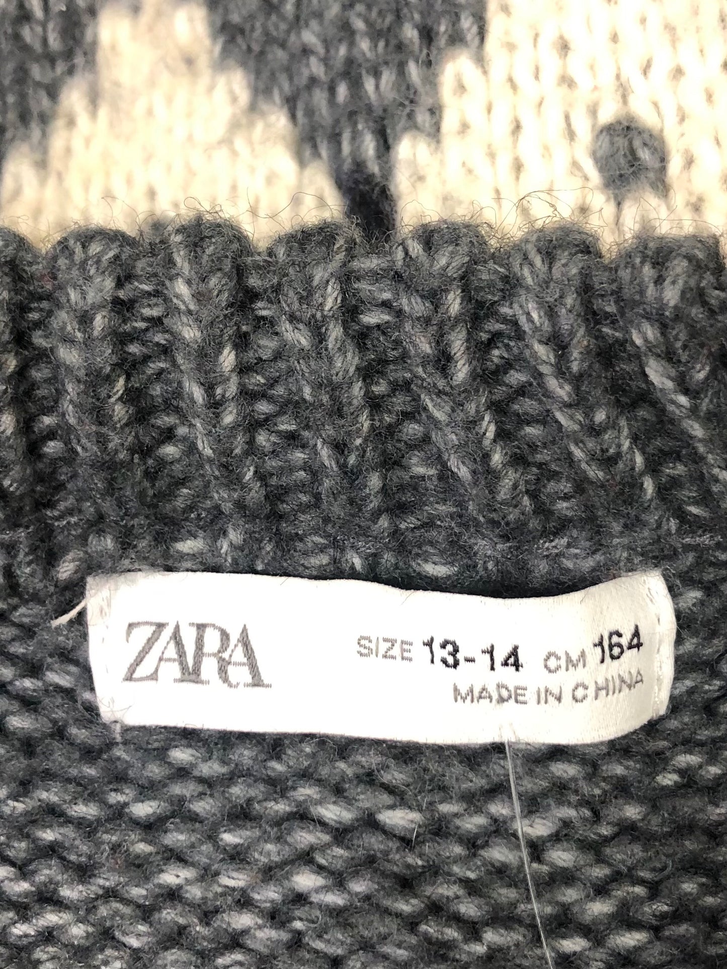 13-14 Zara gray print Sweater