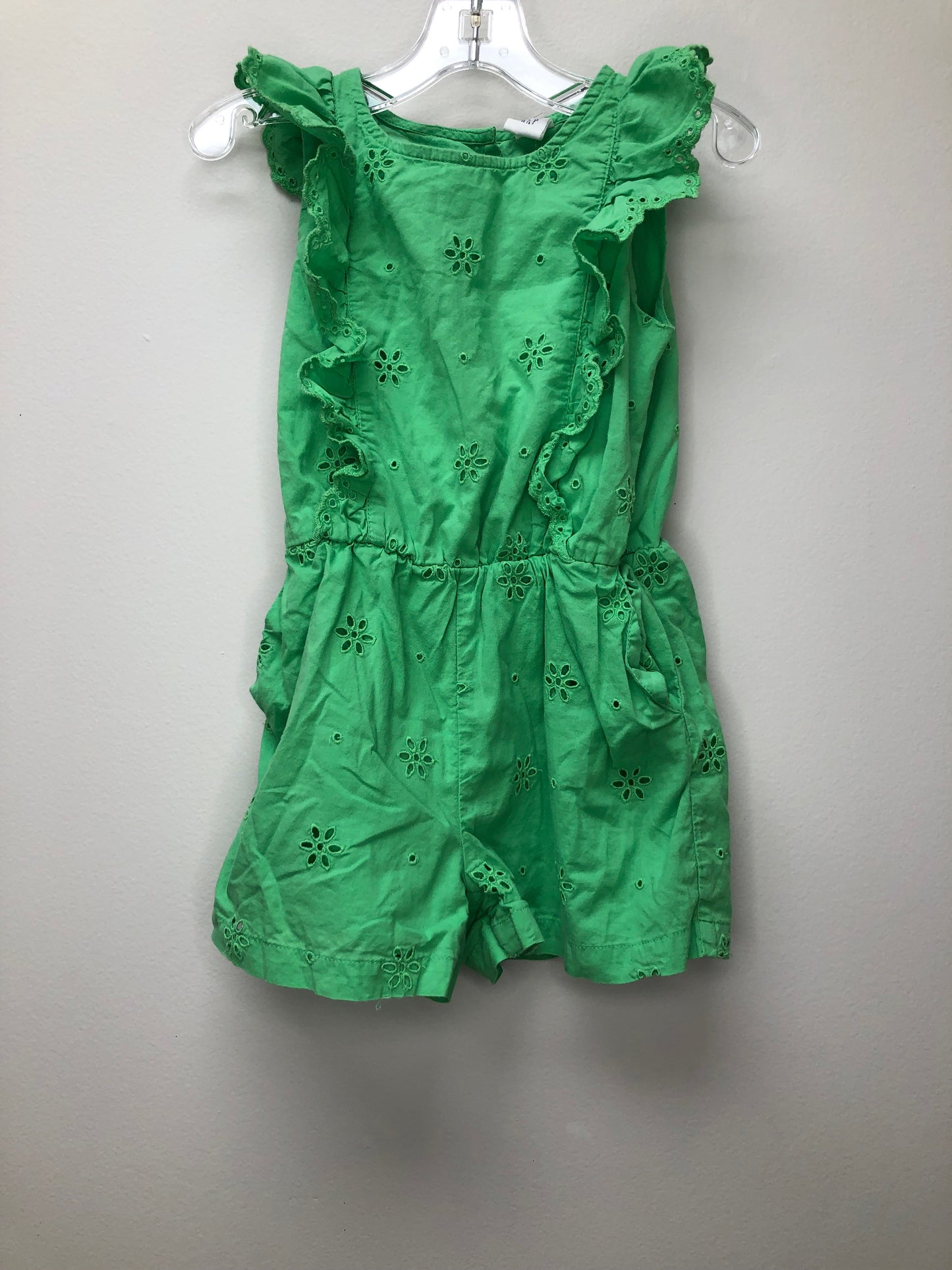 3T GAP kelly green eyelet Romper