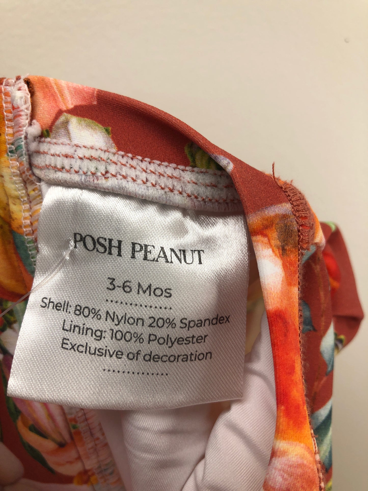 3-6 Months Posh Peanut rust floral Swimwear
