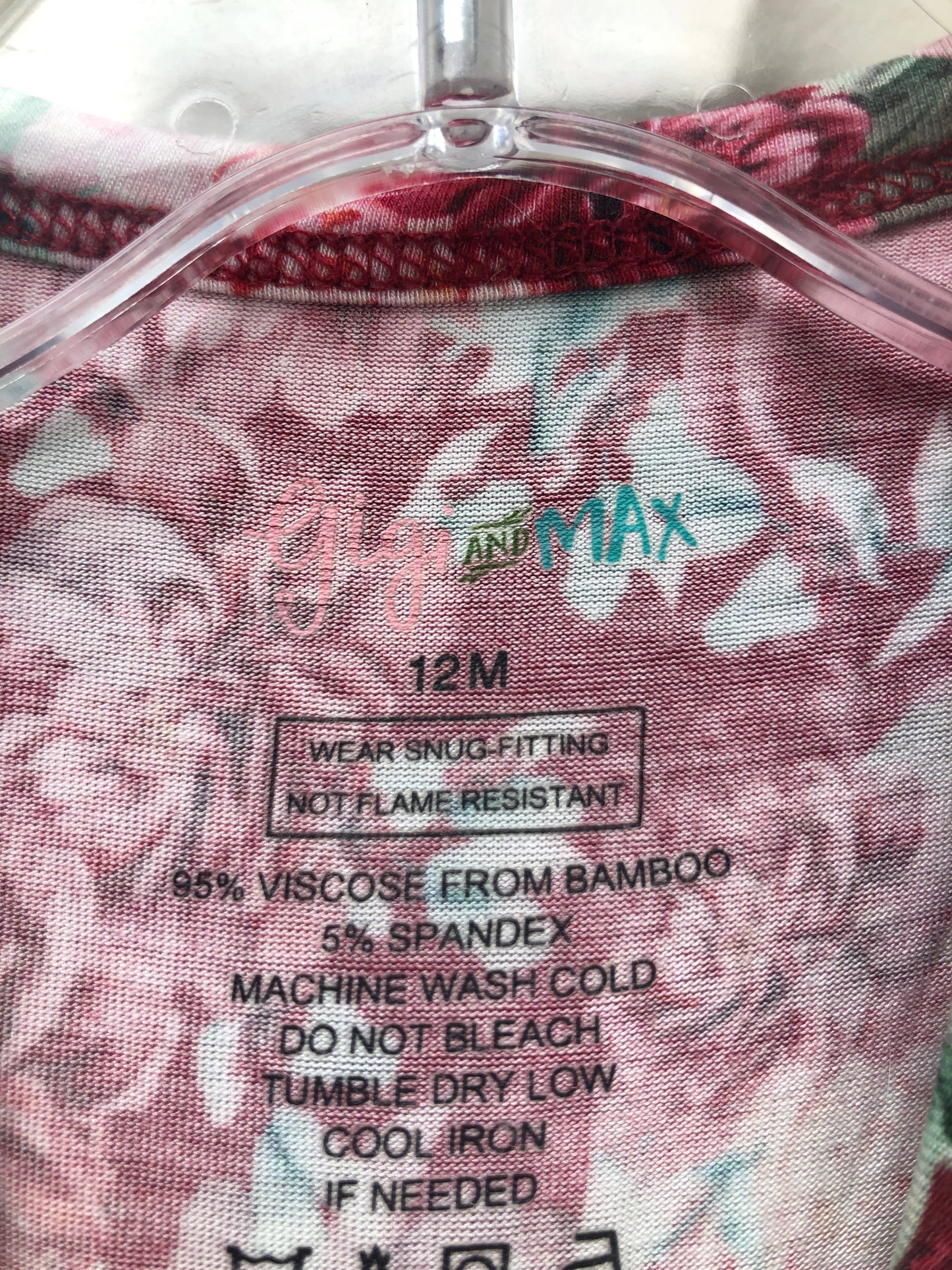 12 Months Gigi and Max red floral Romper