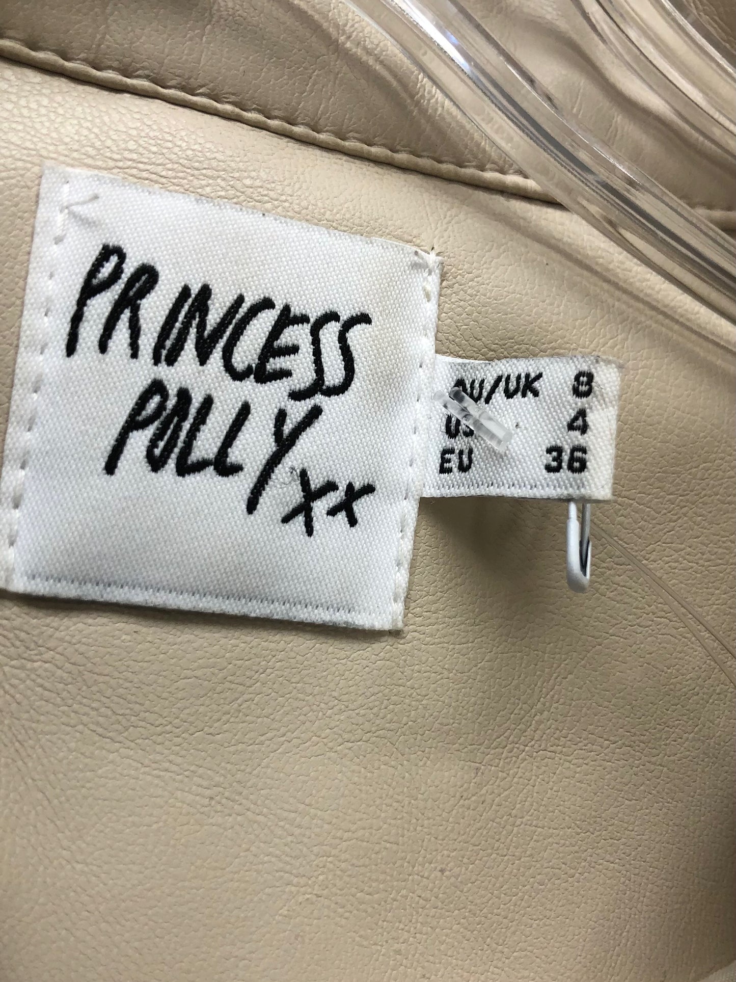 Small (4) Princess Polly tan pleather Jacket