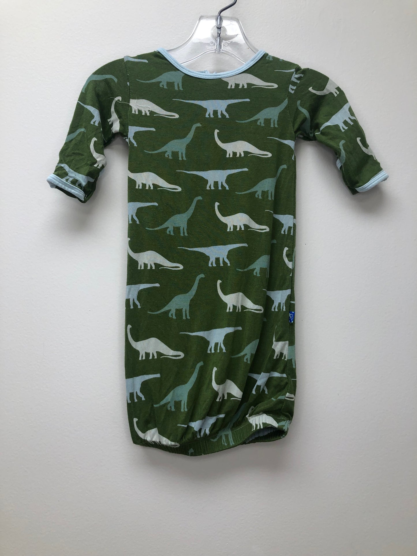 0-3m KicKee Pants green dinosaur gown