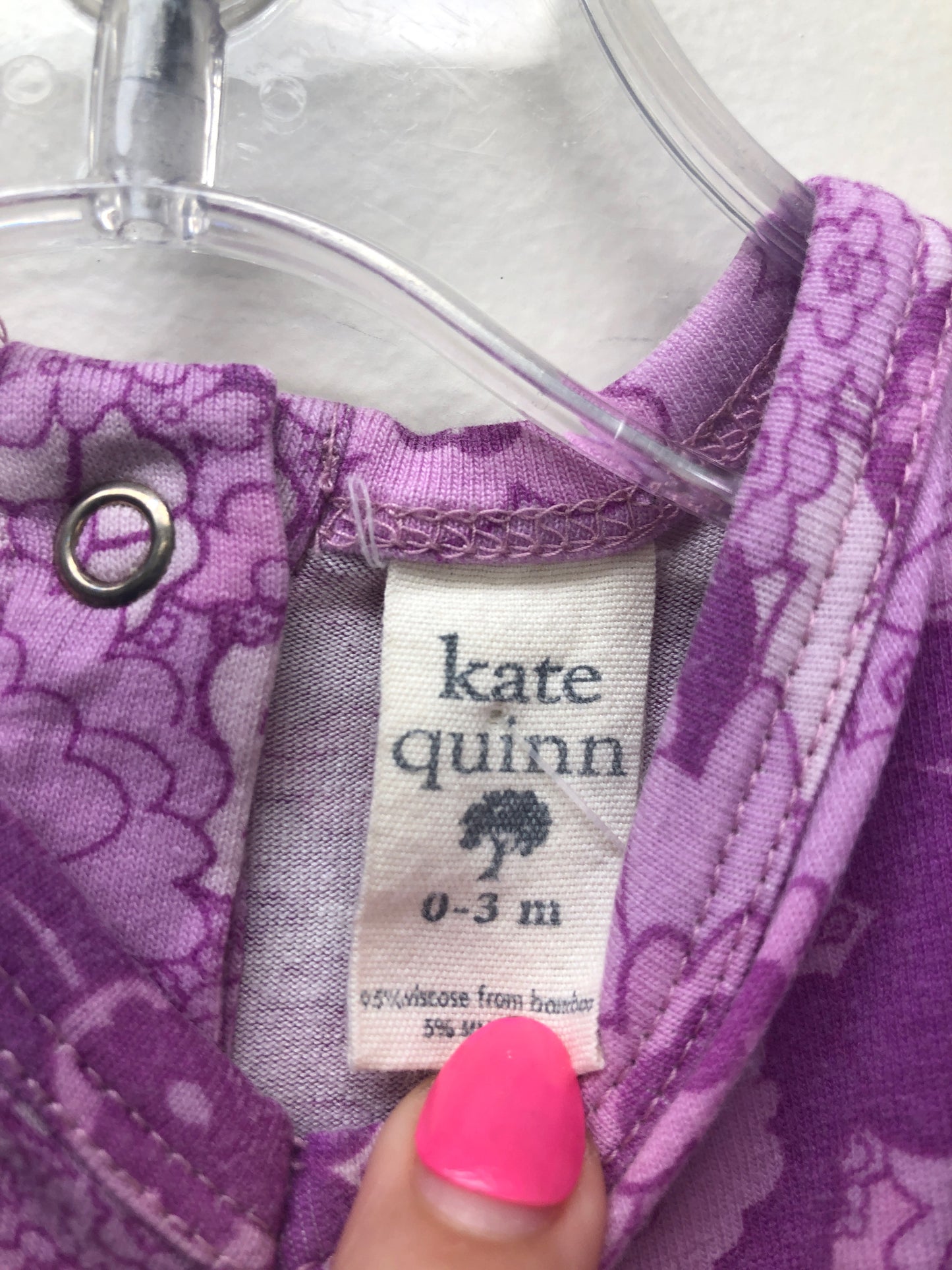 0-3 Months Kate Quinn purple floral Romper