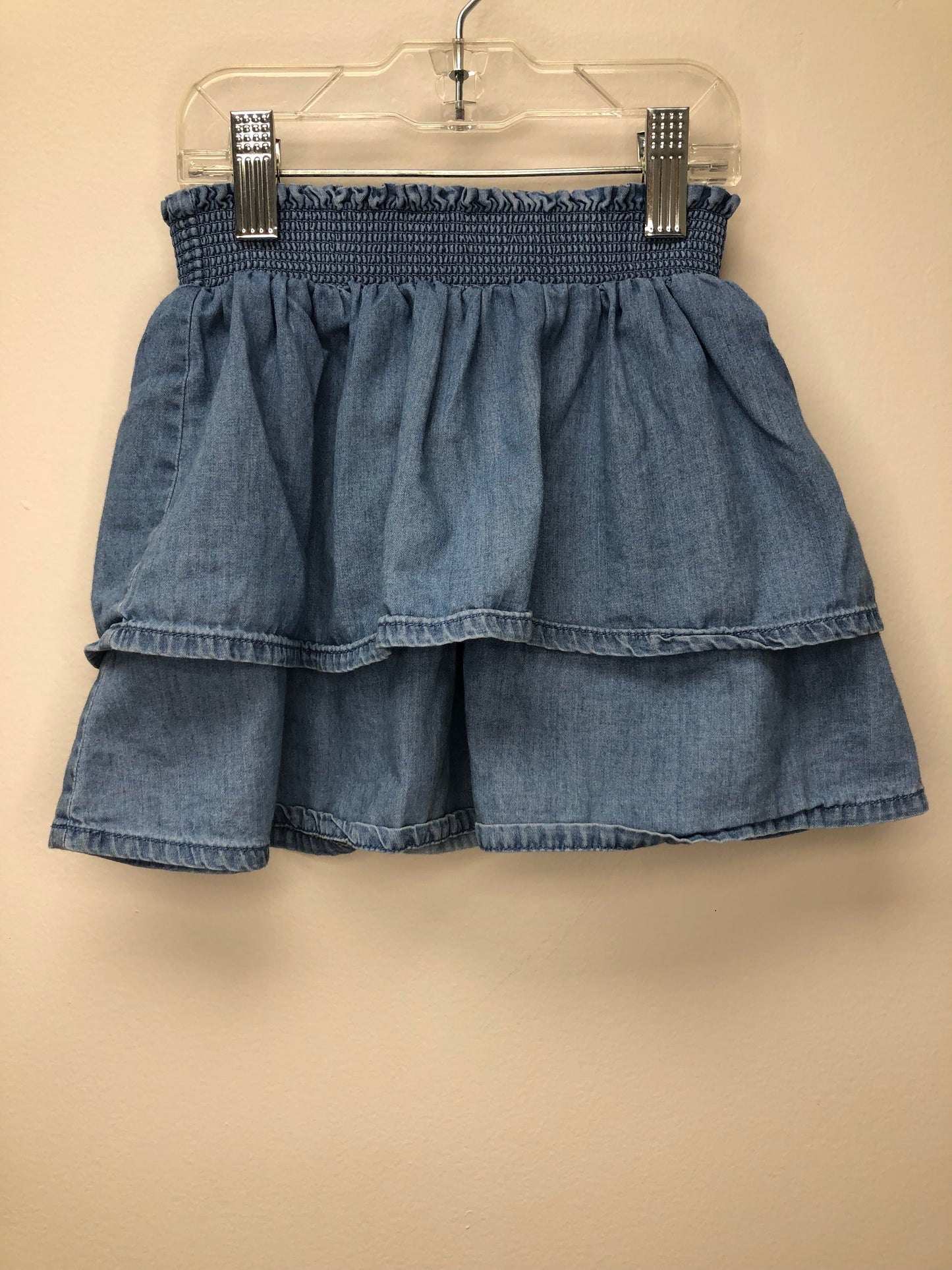 3-4 Mini Boden denim ruffle Skirt