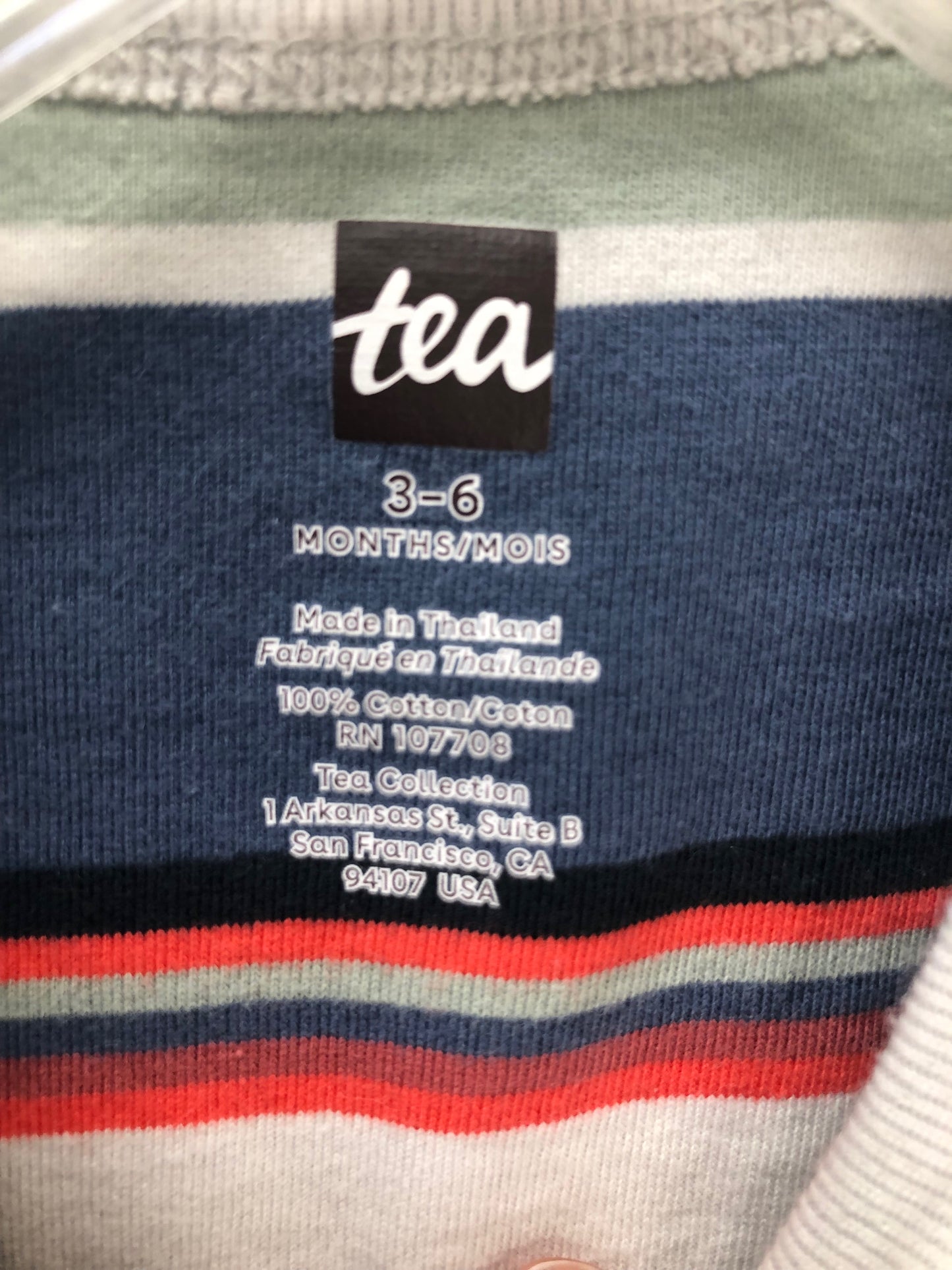 3-6m tea Multi-Color stripe 1 PC Ensemble