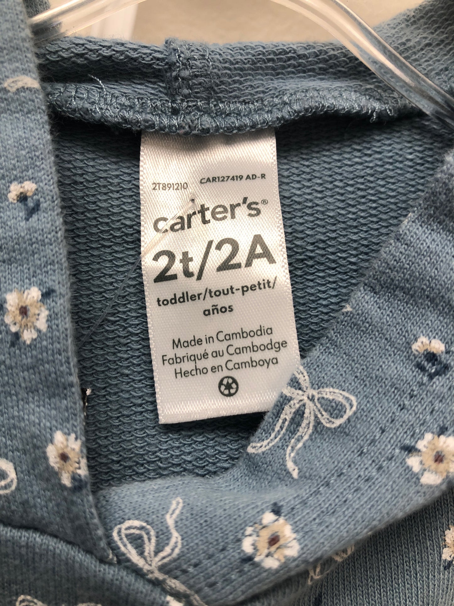 2T Carter's blue bows 2 PC Ensembles