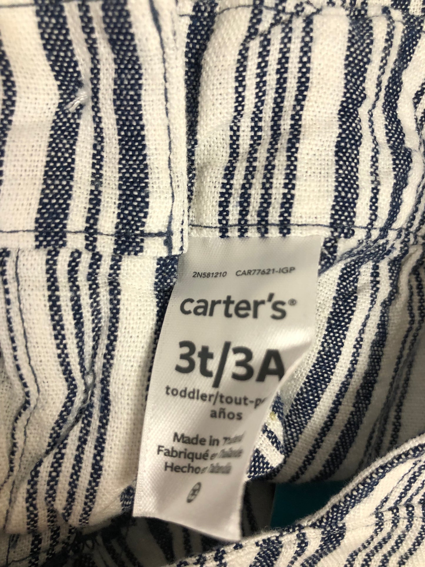 3T Carter's navy stripe Dress