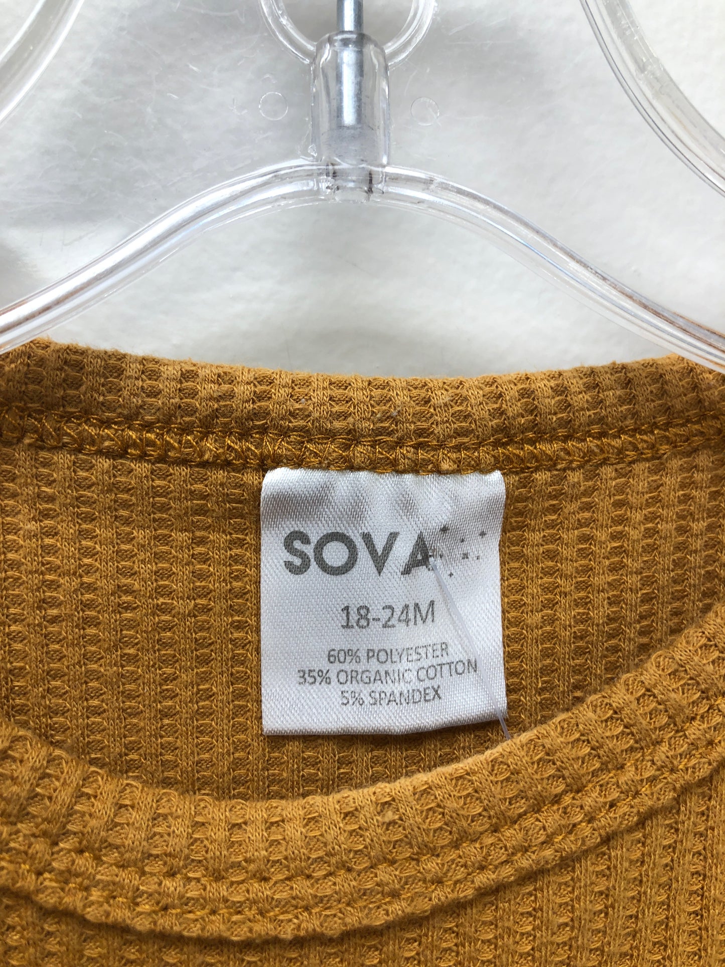 18 Months sova mustard waffle Shirt