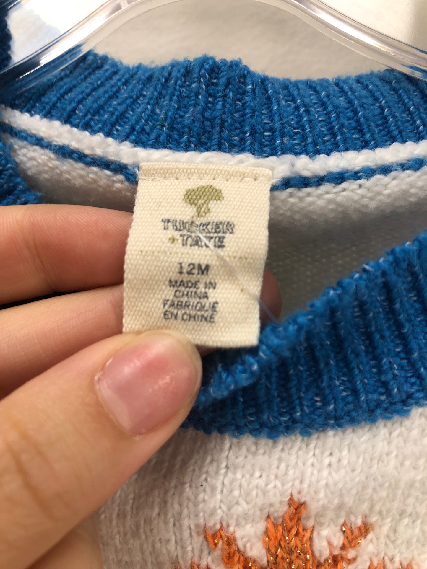 Tucker and Tate Child Size 12 Months pink Christmas trees Sweater