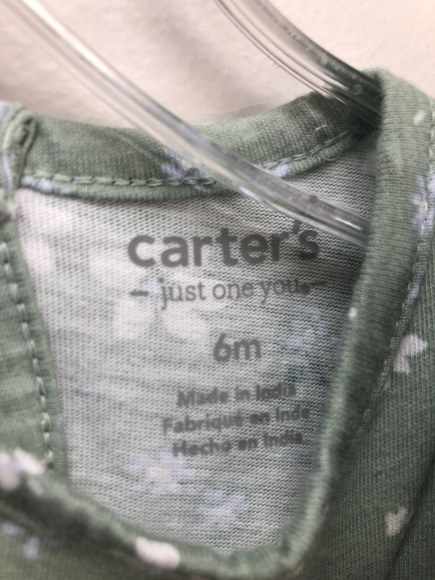 Carter's Child Size 6 Months green floral Dress