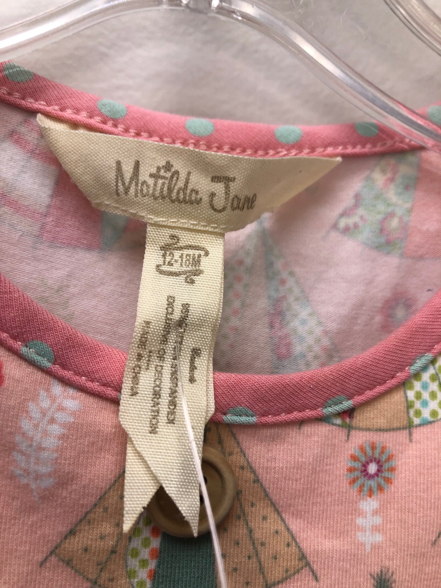12m Matilda Jane pink print Romper