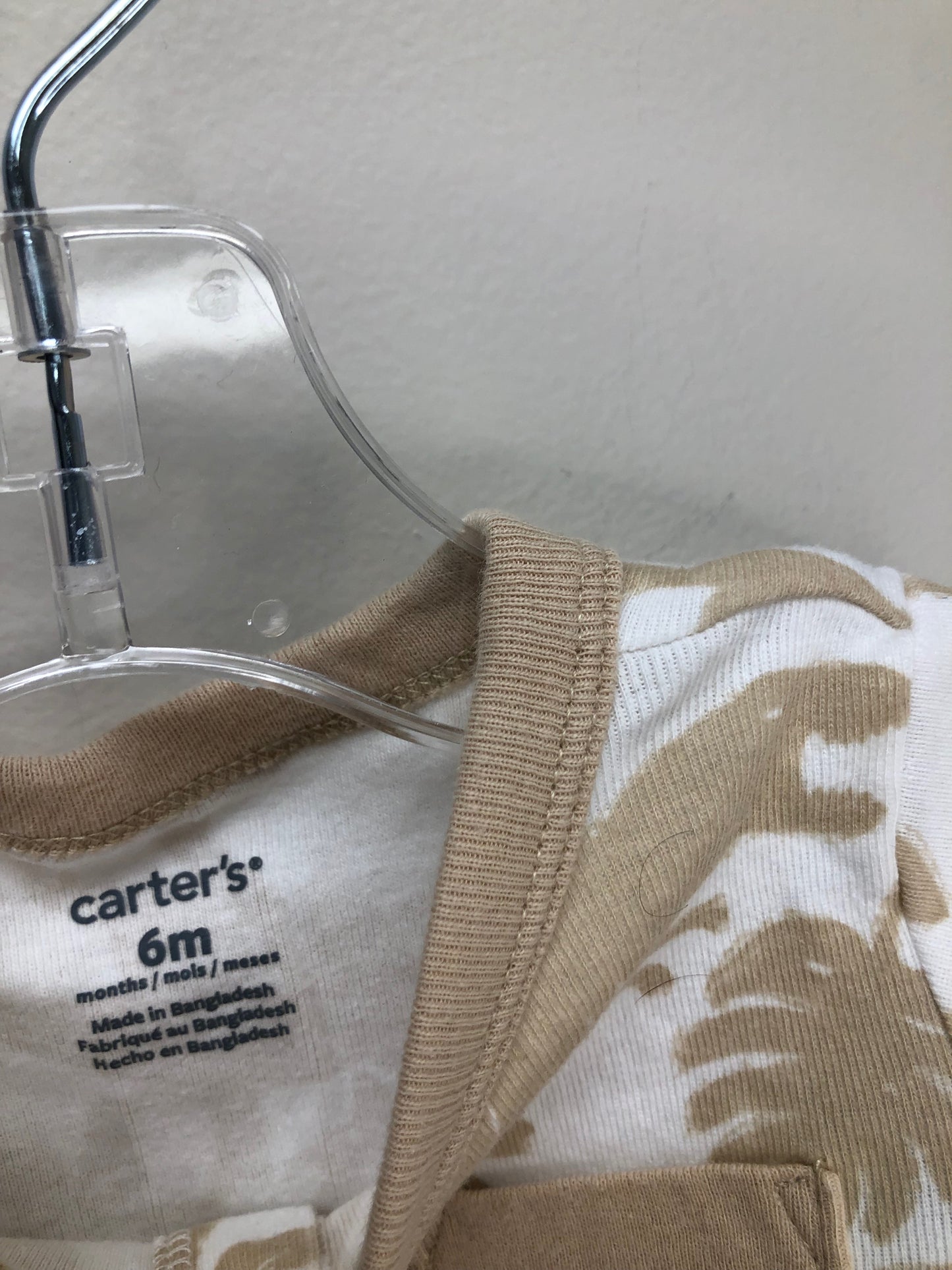6m Carter's tan dinosaur Romper