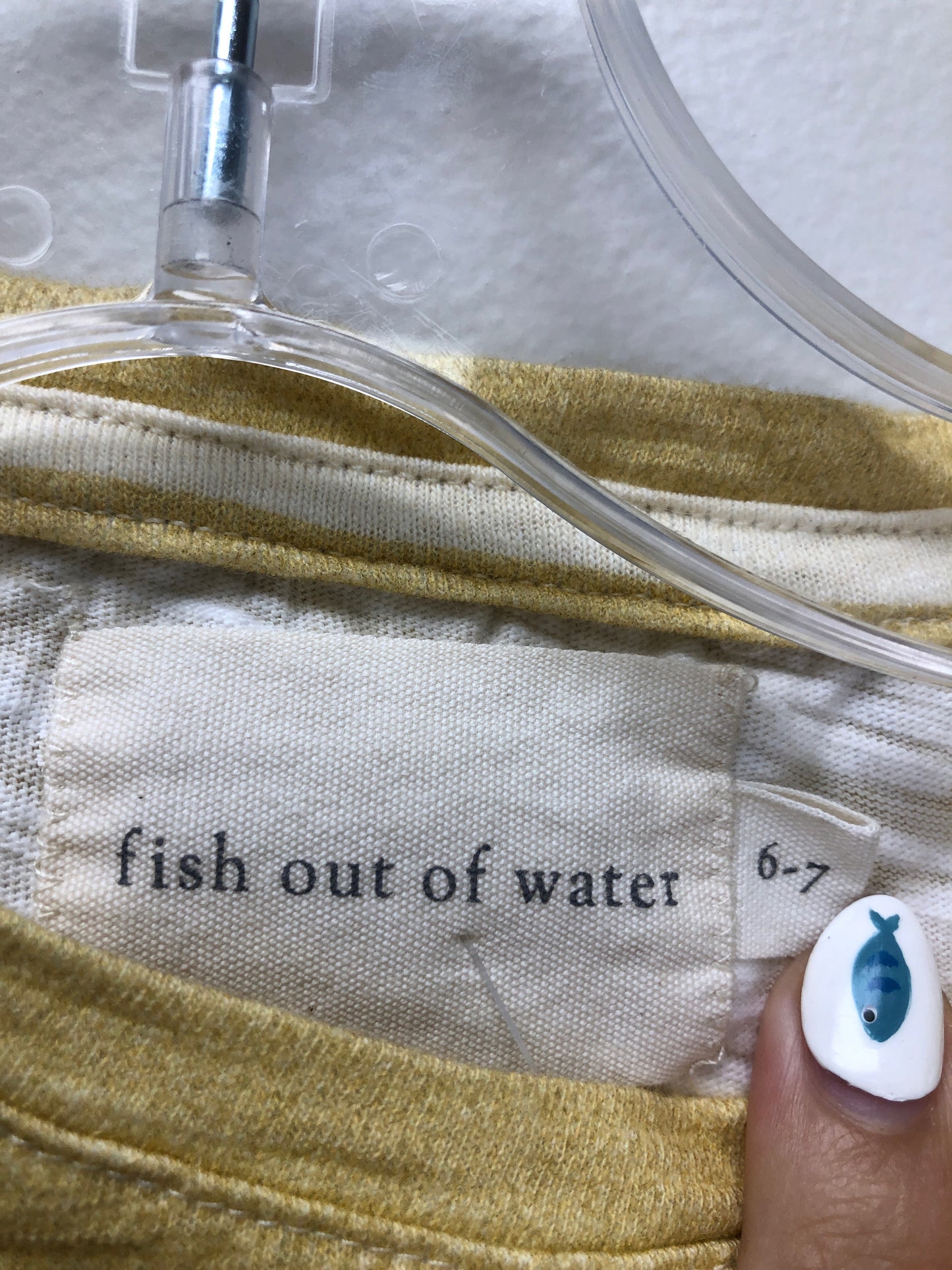6 Fish Out of Water yellow stripe Shirt