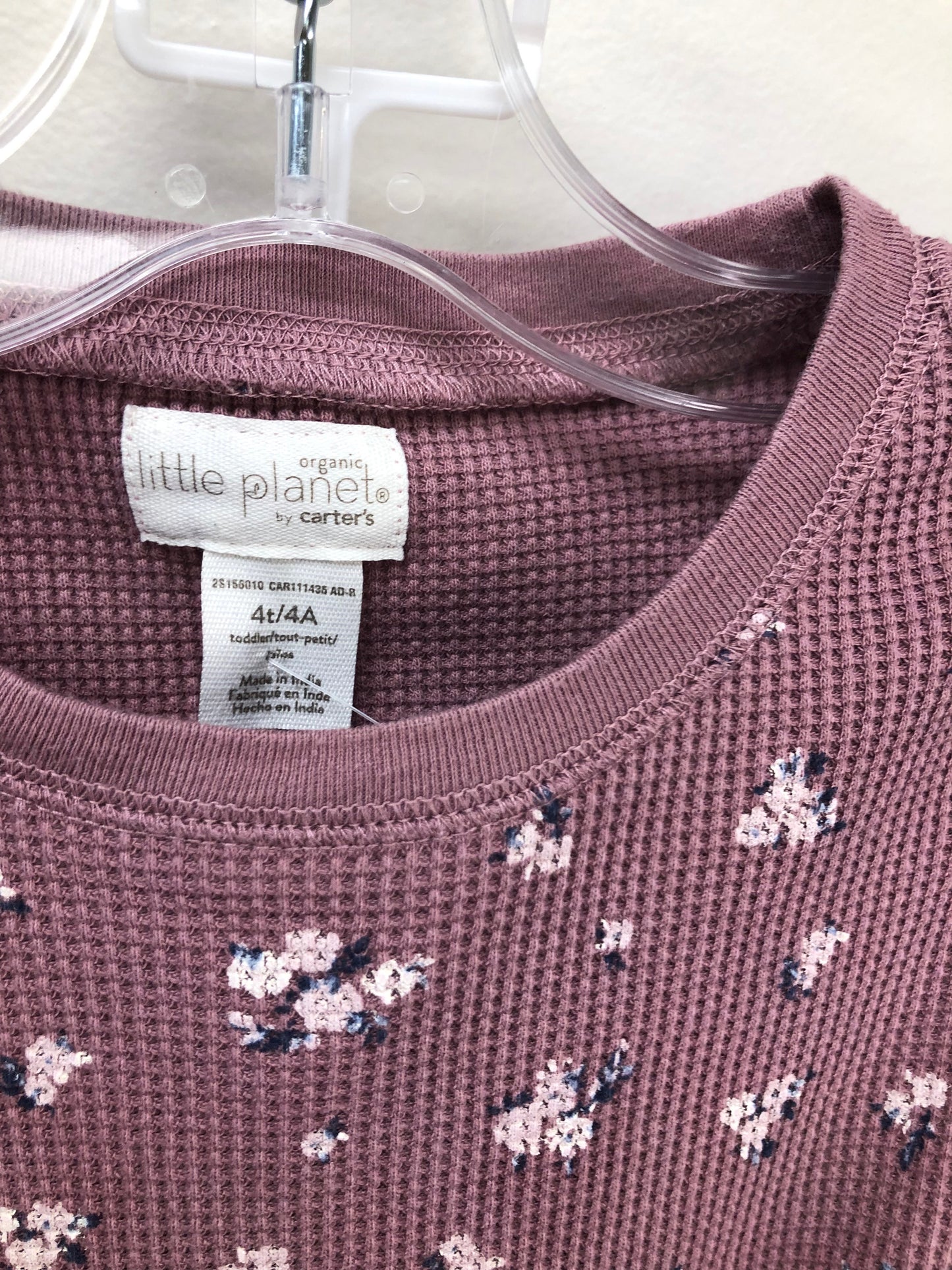 Little Planet Child Size 4T purple floral 2 PC Ensembles