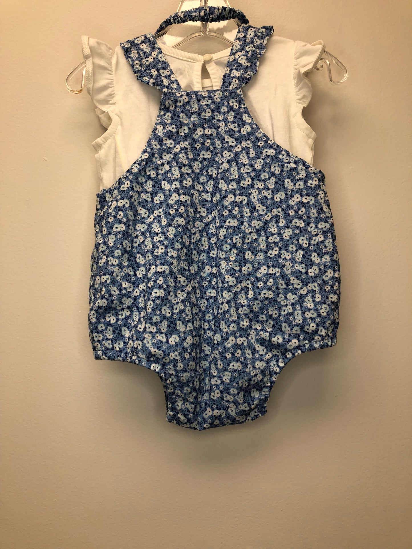 6-12m GAP blue floral Outfit