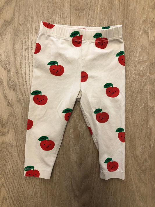 Tinycottons Child Size 9 Months Ivory Cherries Leggings