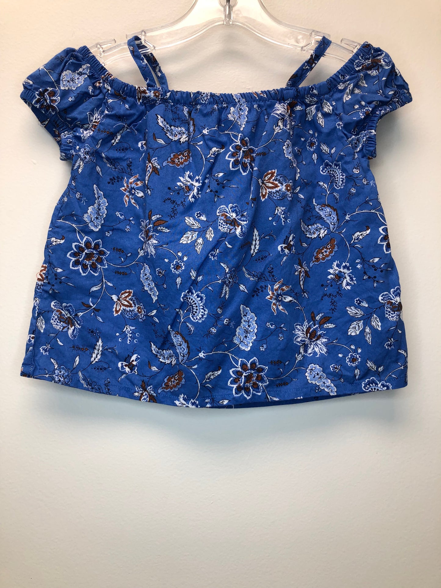 2T Janie and Jack blue floral Shirt