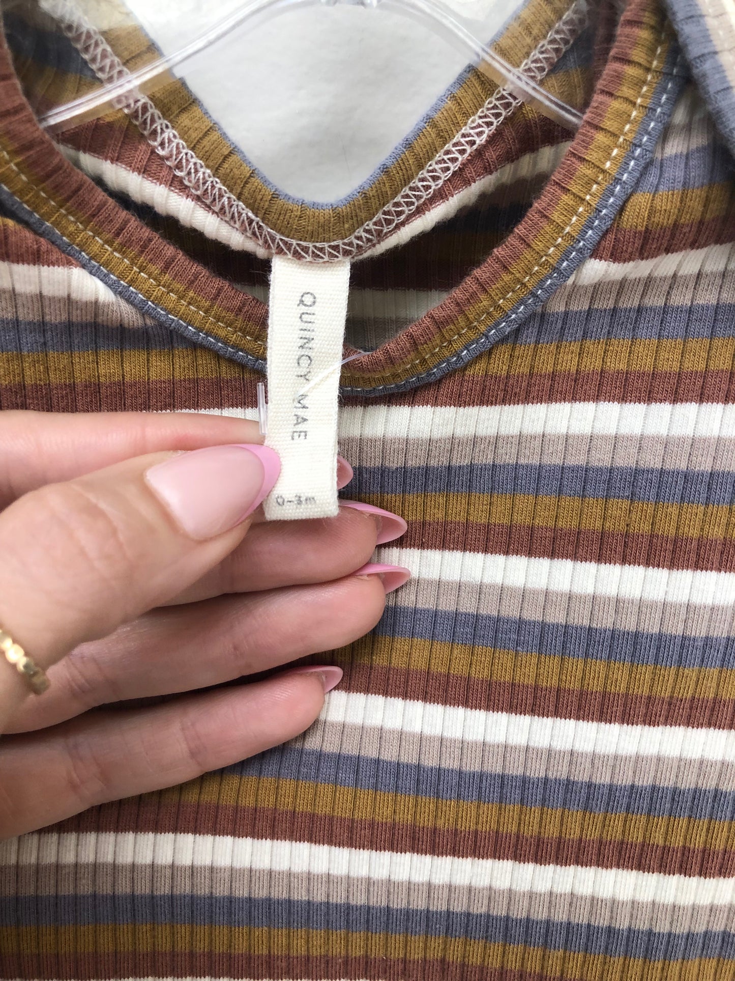 0-3m Quincy Mae Multi-Color stripe Shirt