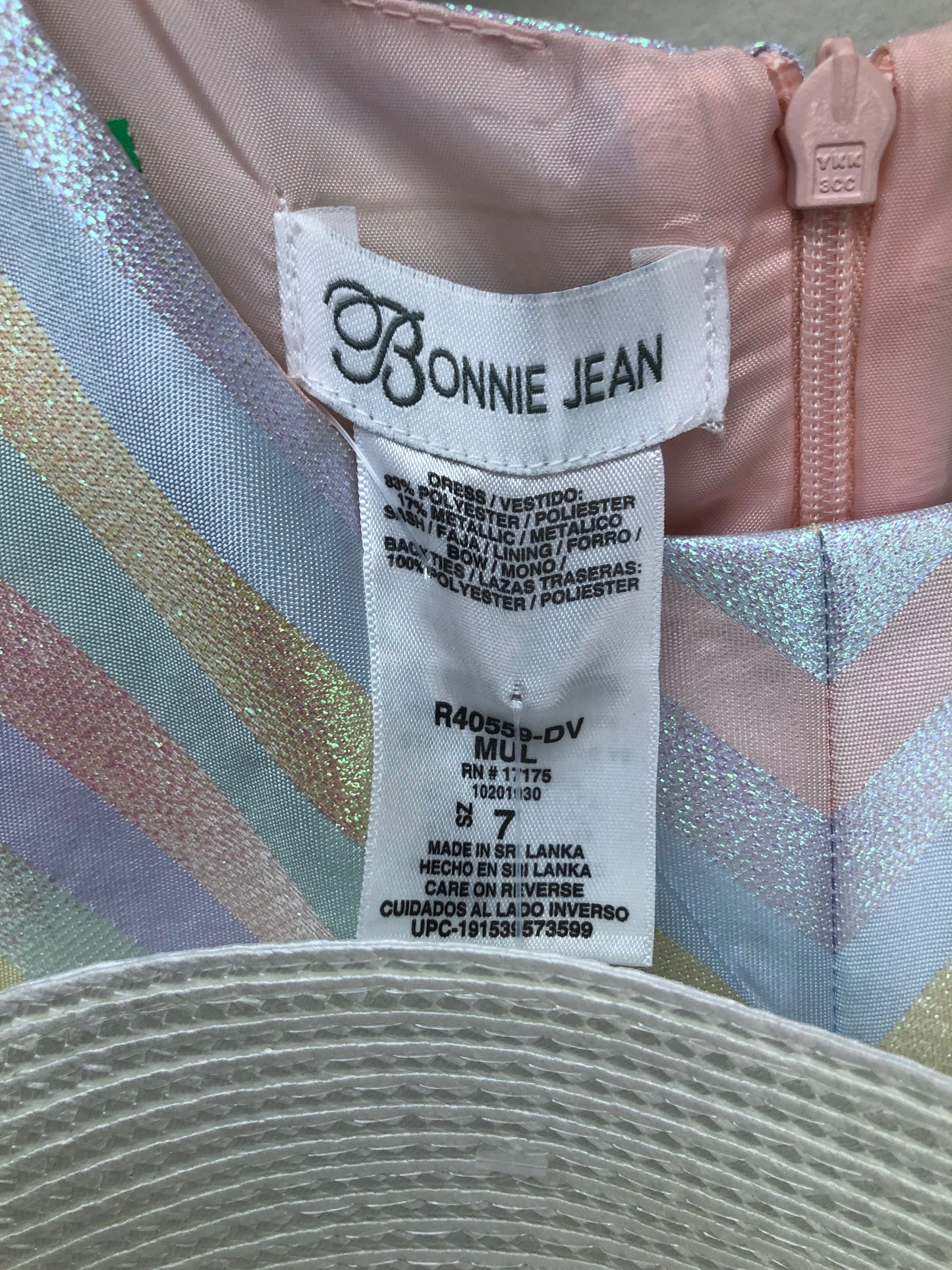 Bonnie Jean Child Size 7 Pastel Dress