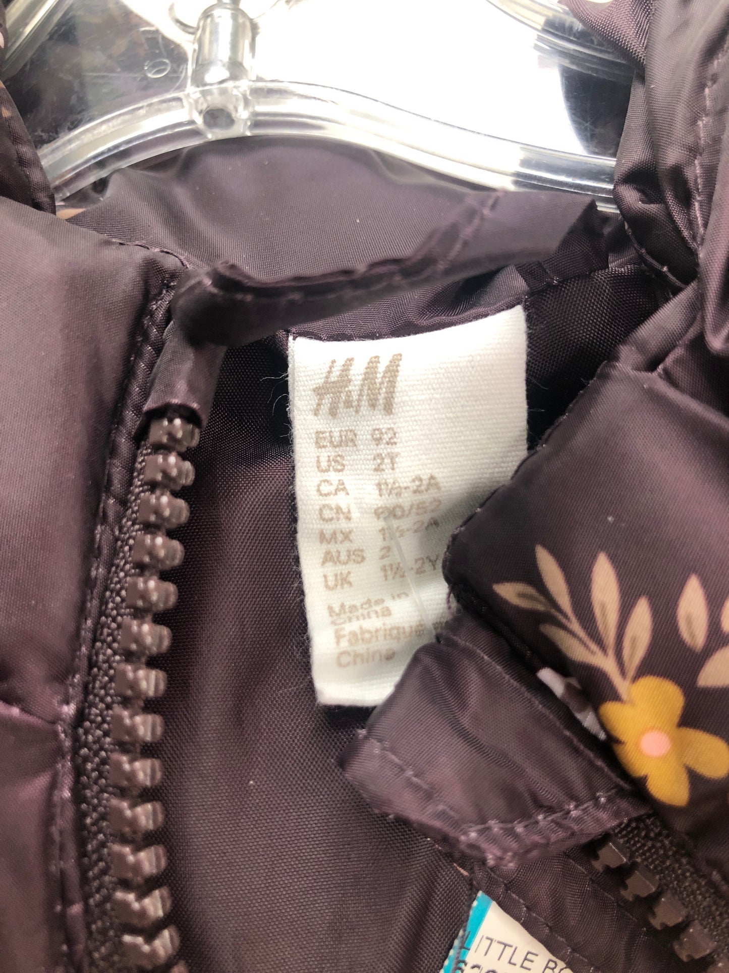 2T H&M purple floral Jacket