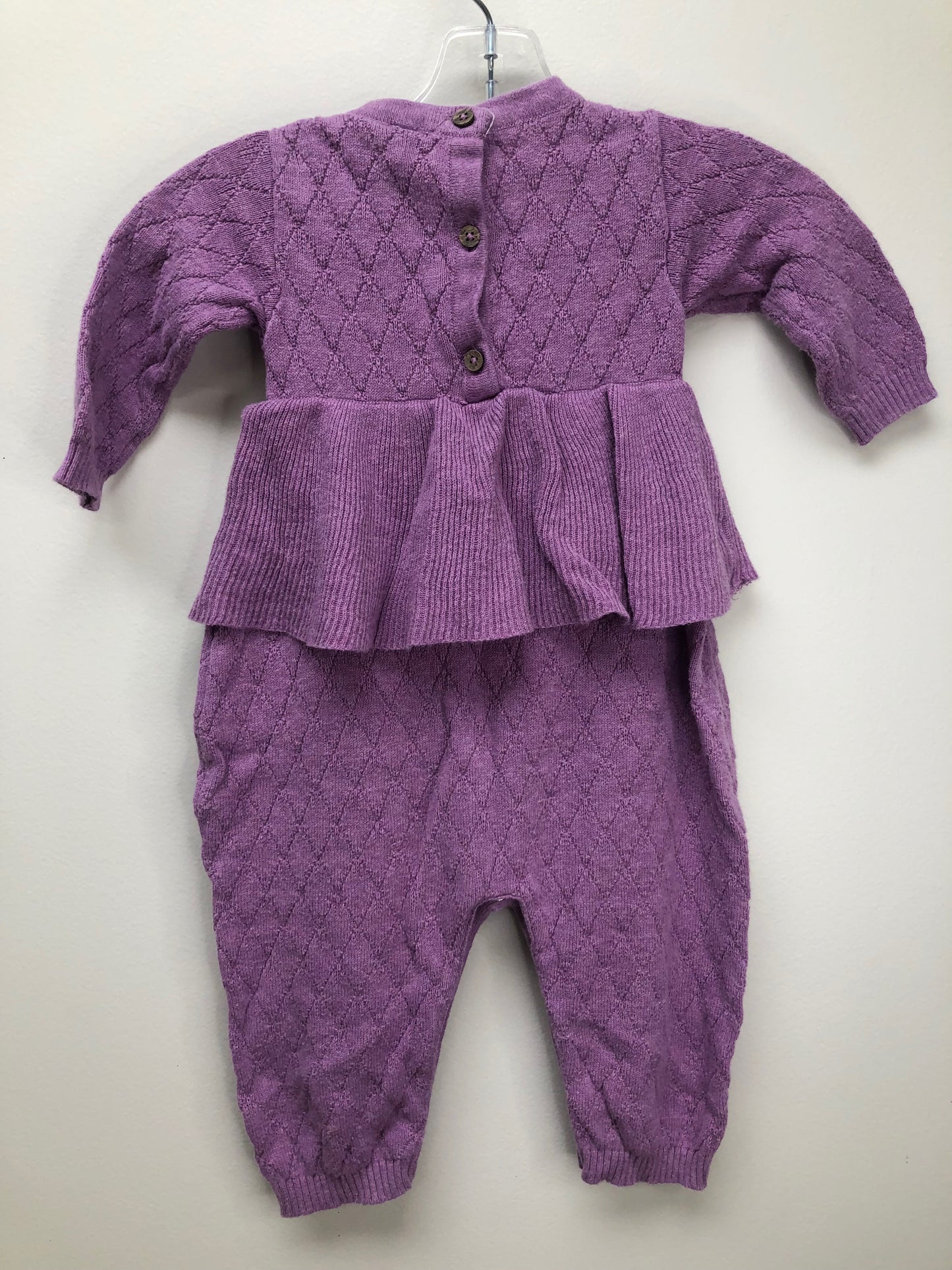 6-12 Months Kate Quinn purple knit Romper