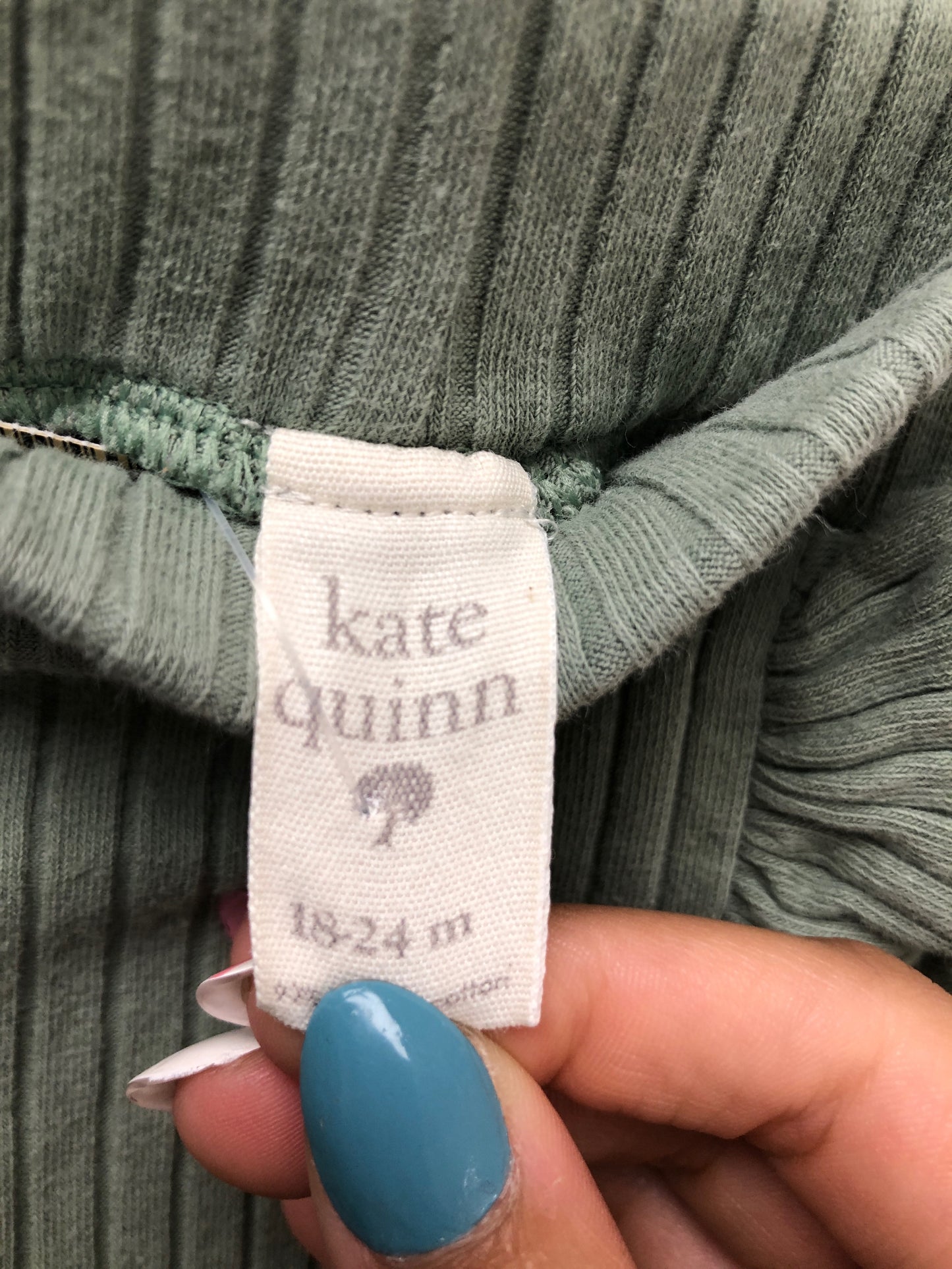 18-24m Kate Quinn green ribbed bloomers