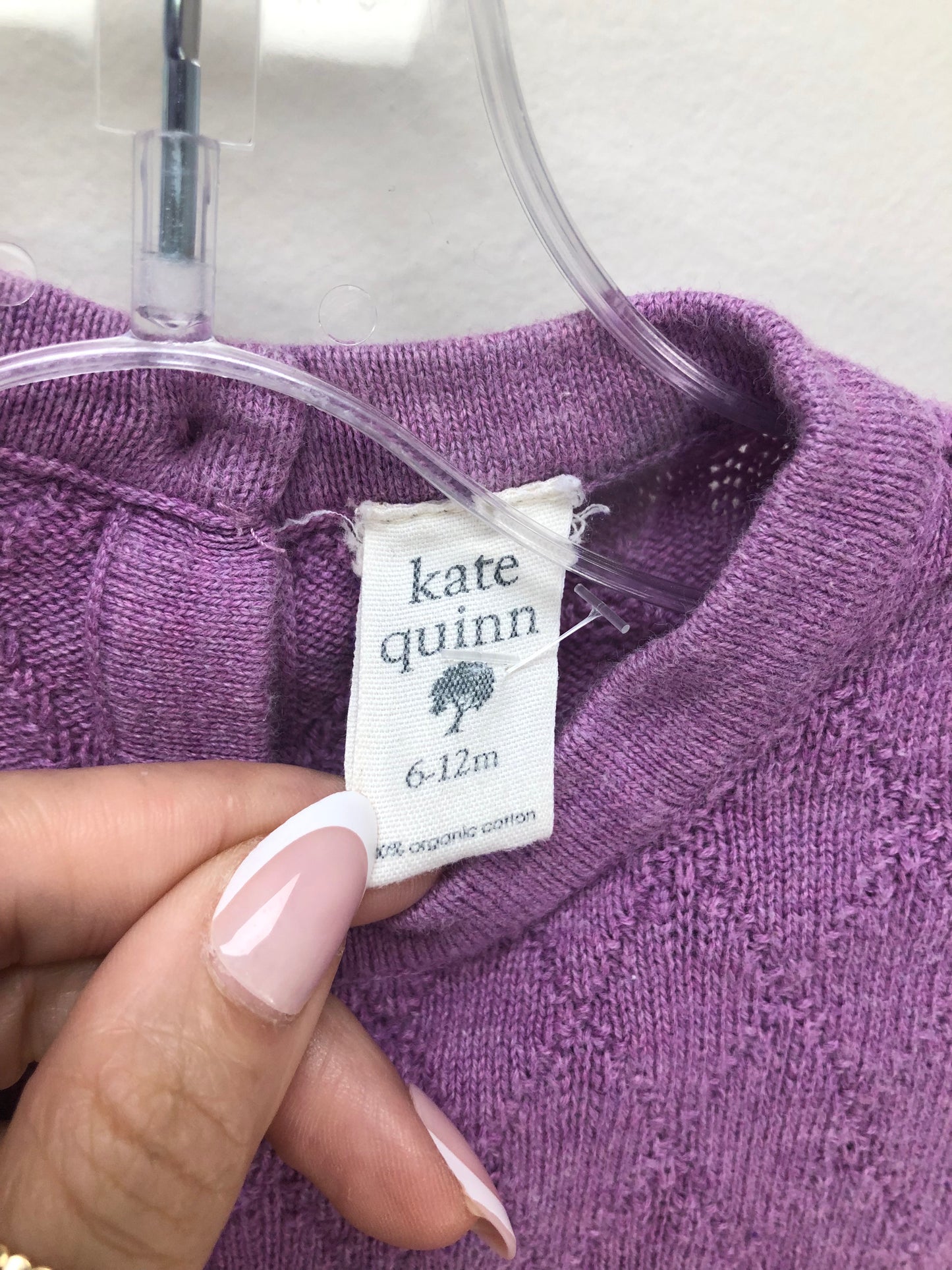 6-12 Months Kate Quinn purple knit Romper
