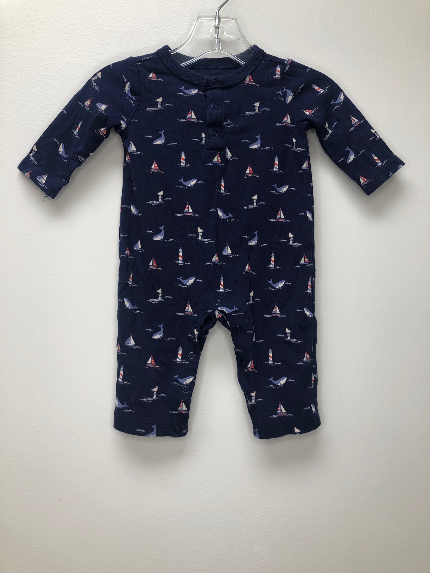 0-3 Months Janie and Jack navy sailboats Romper