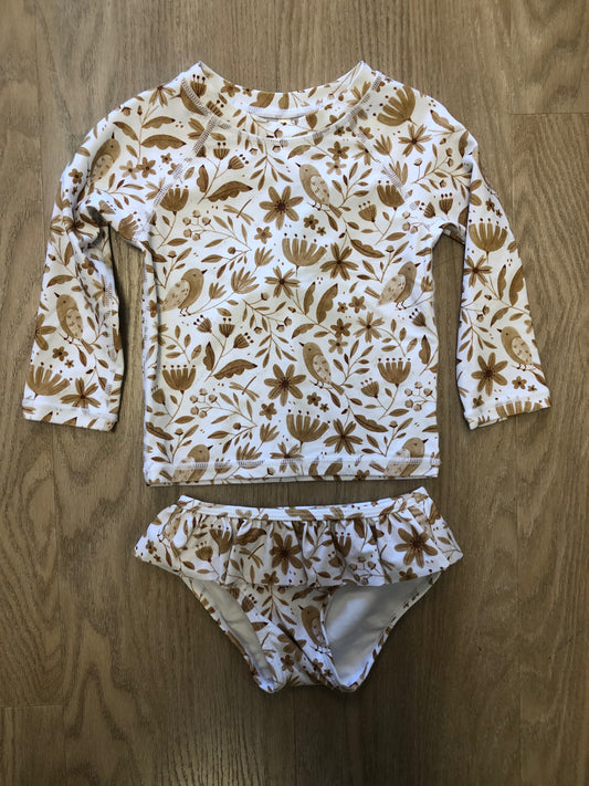 Rylee & Cru Child Size 18 Months Brown Print Swimwear