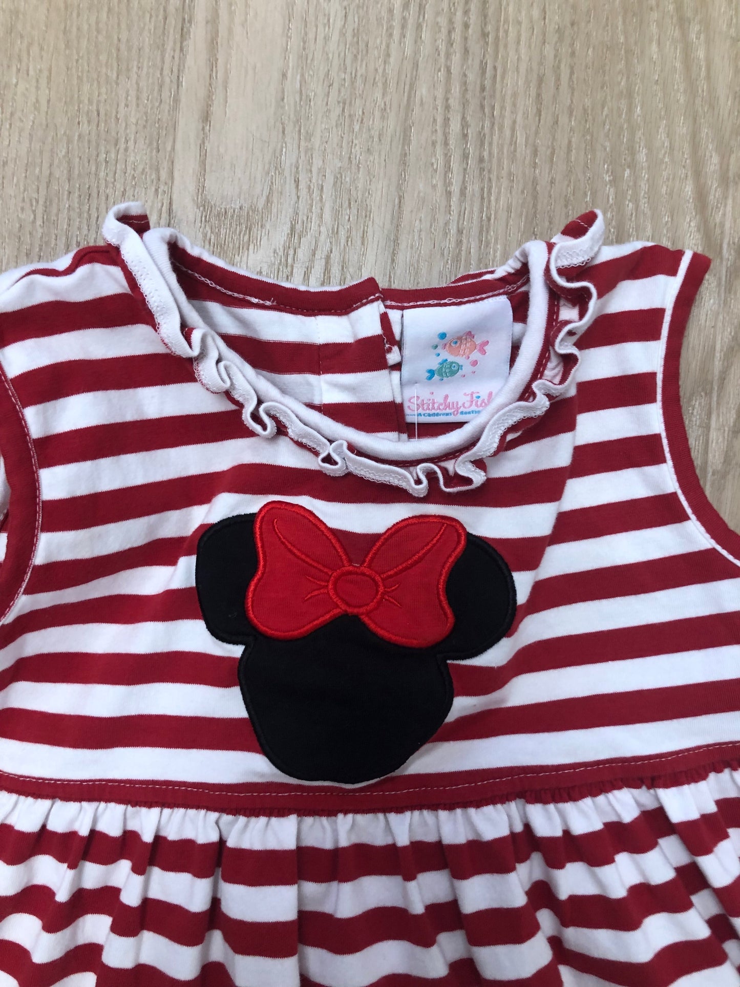 Stitchy Fish Child Size 2T Red Minnie Mouse Dress
