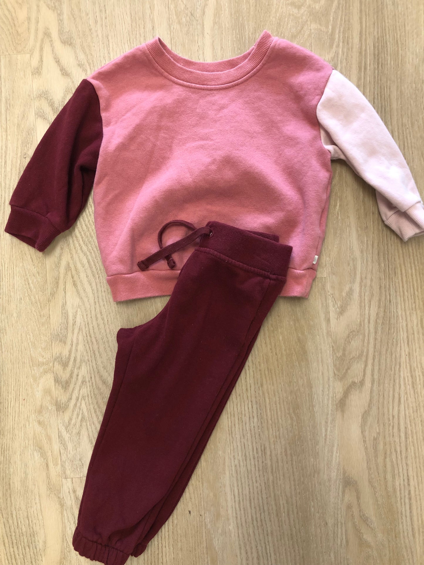 GAP Child Size 18 Months Pink color block 2 PC Ensembles