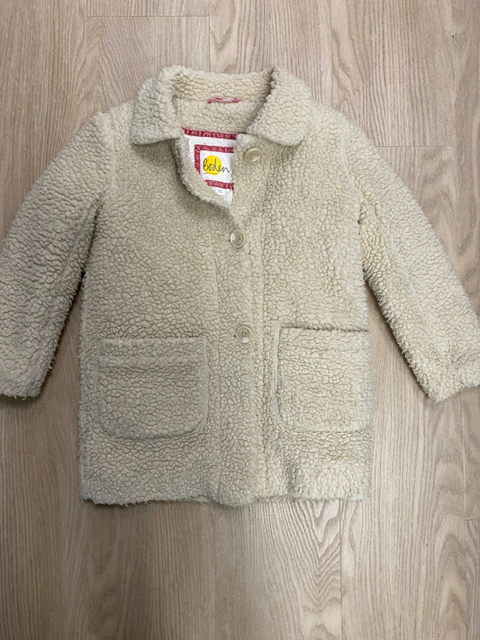 Boden Child Size 6 off white sherpa Jacket