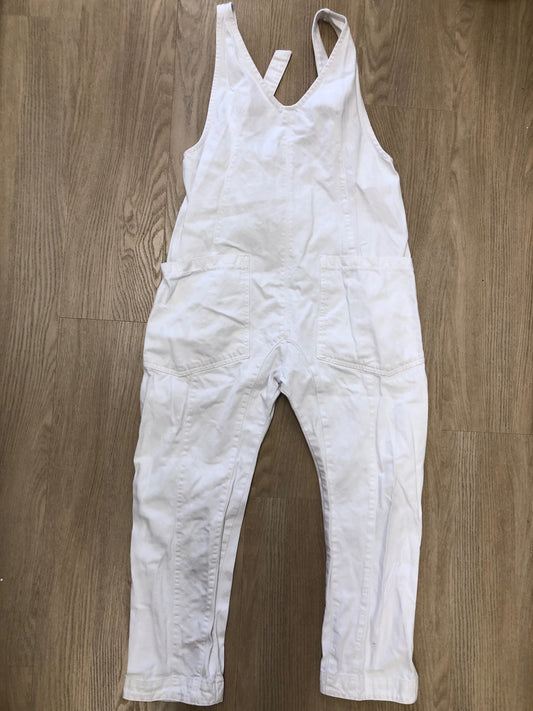 Free People Child Size Small White Denim Overalls