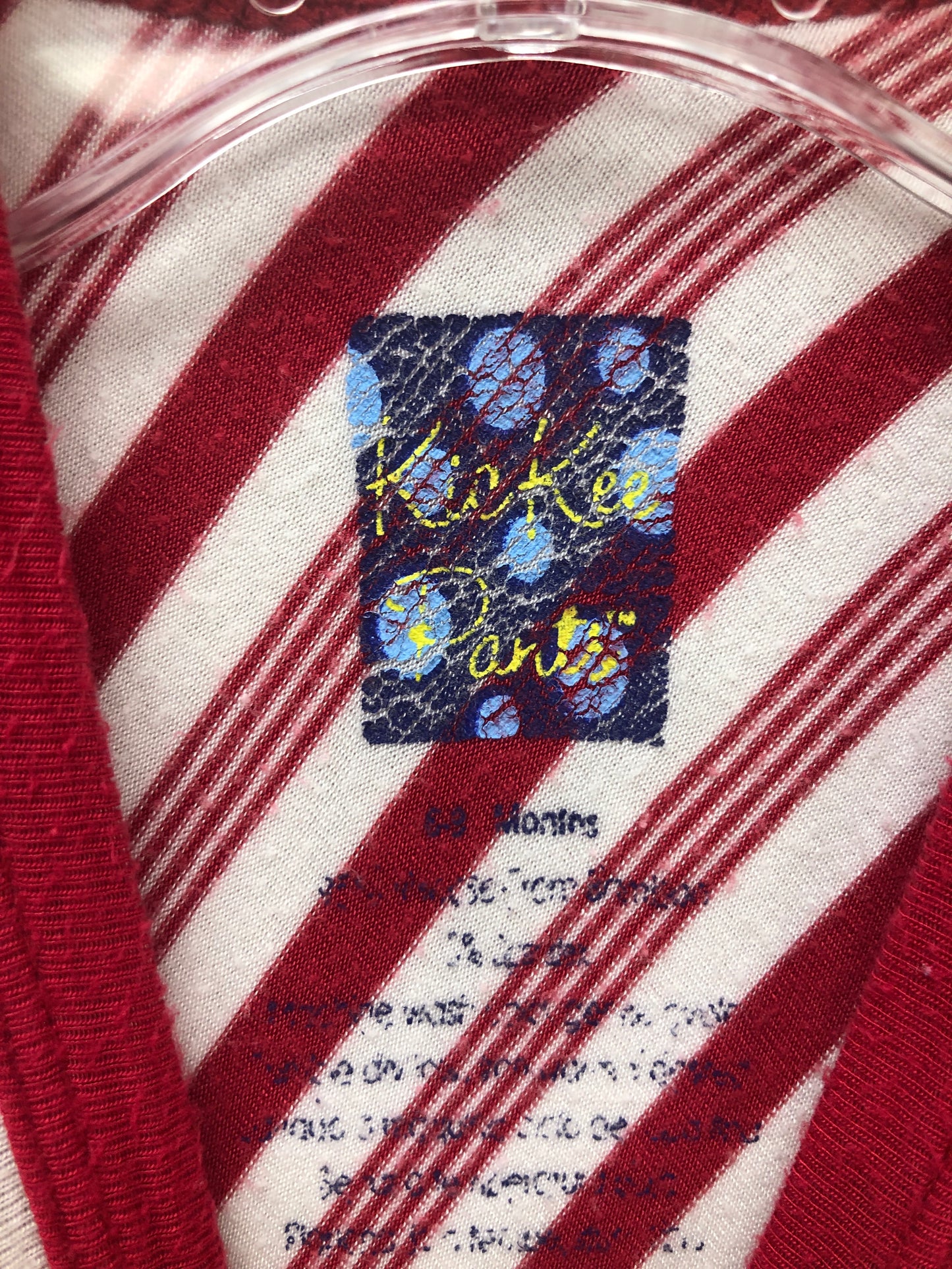 6-9 Months Kickee red stripe Pajamas