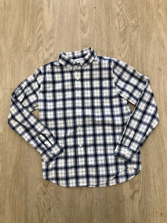 Janie and Jack Child Size 12 navy checkered Shirt