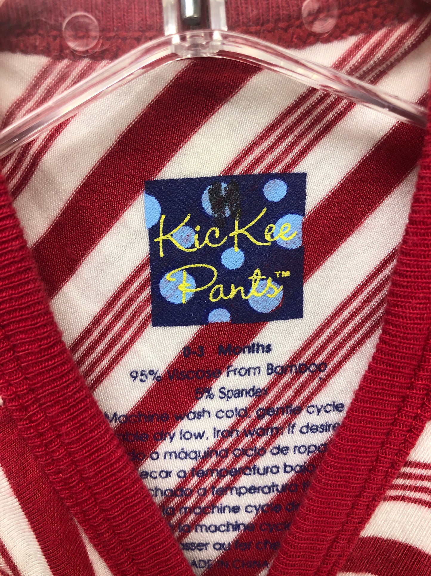 0-3 Months Kickee Child red stripe 2 PC ensemble