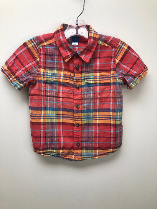 4T Old Navy red plaid Shirt