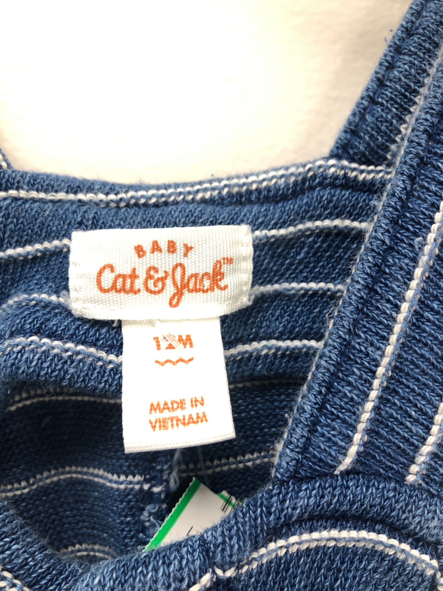 12m Cat & Jack blue stripe 1 PC Ensemble