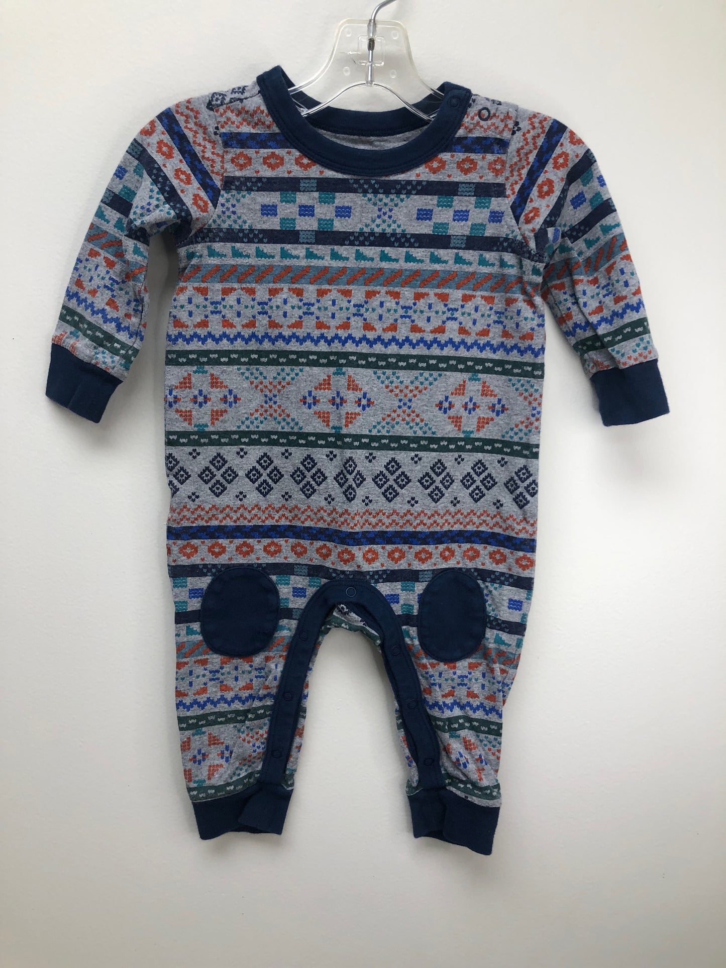 6-9m tea gray print 1 PC Ensemble