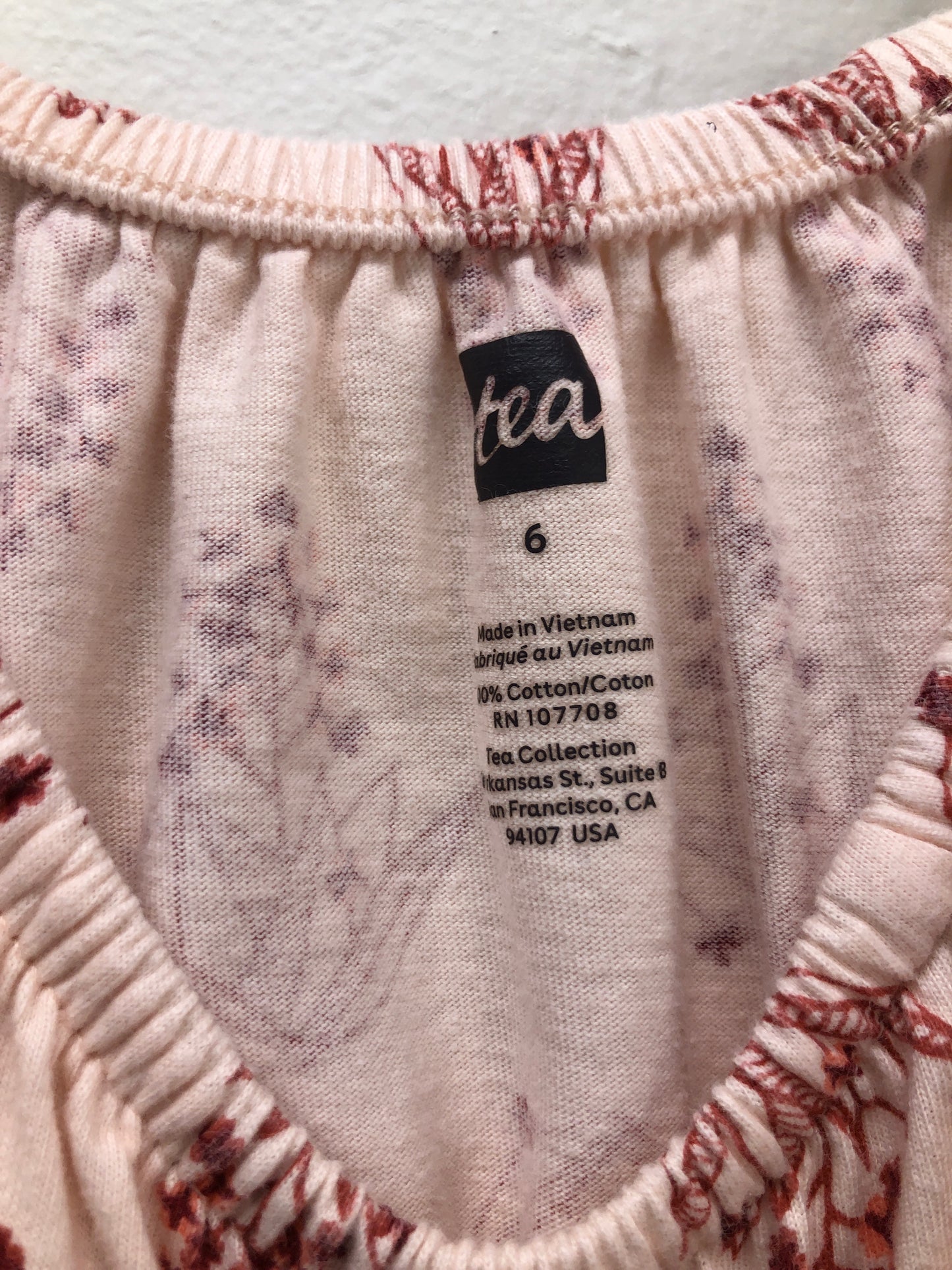 6 tea pink floral Dress