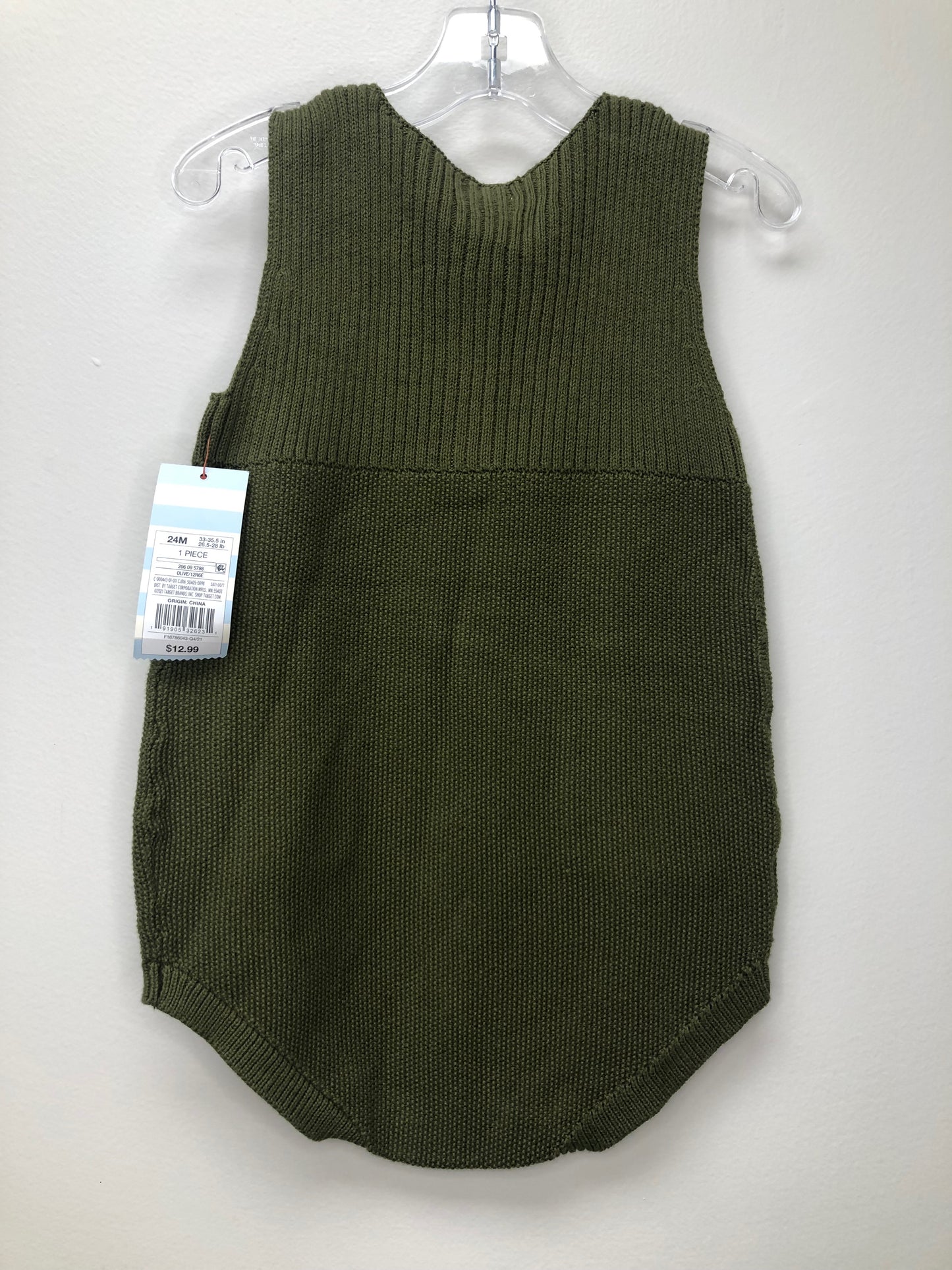 24m Cat & Jack green sweater Romper