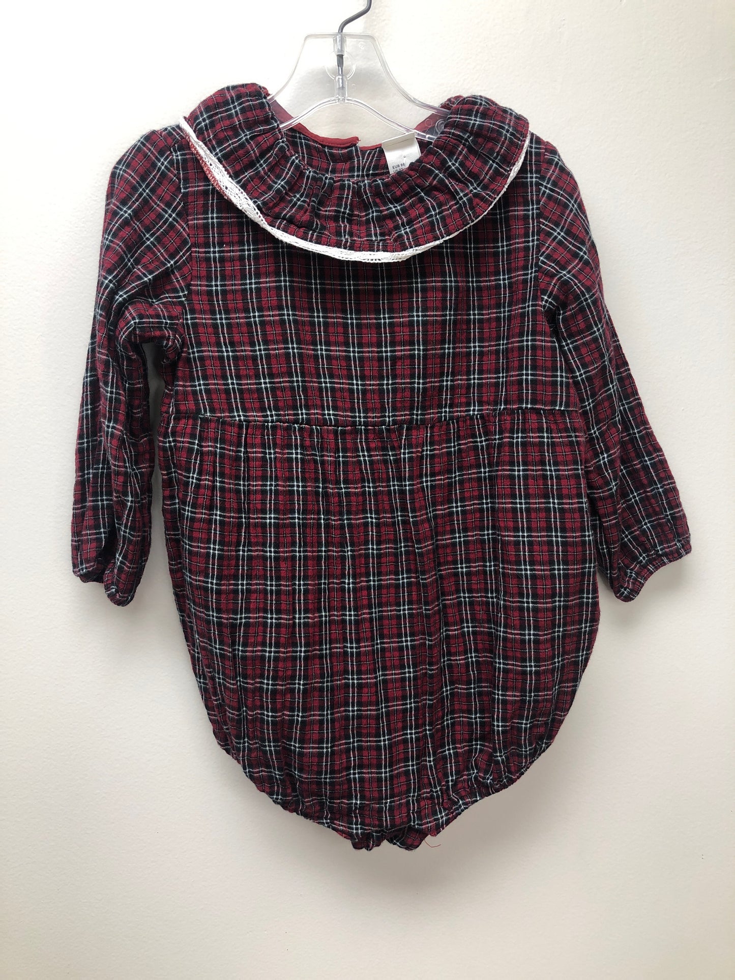 3T H & M red plaid Romper