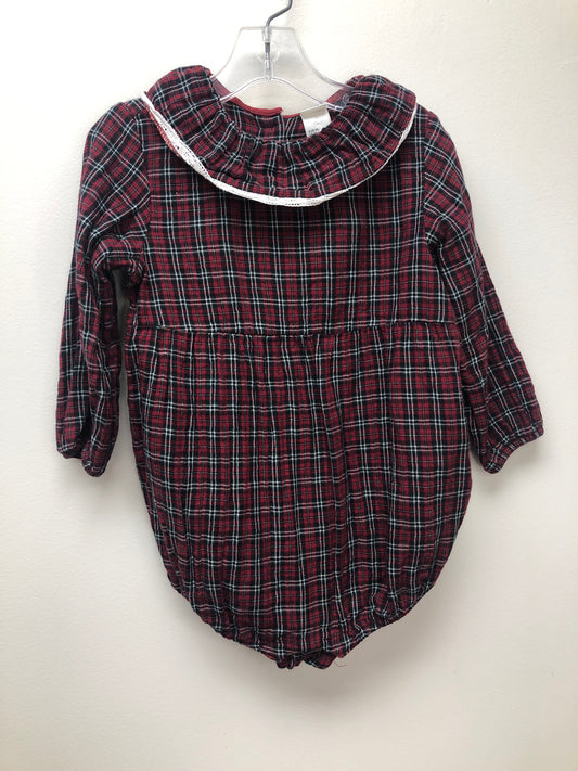 3T H & M red plaid Romper