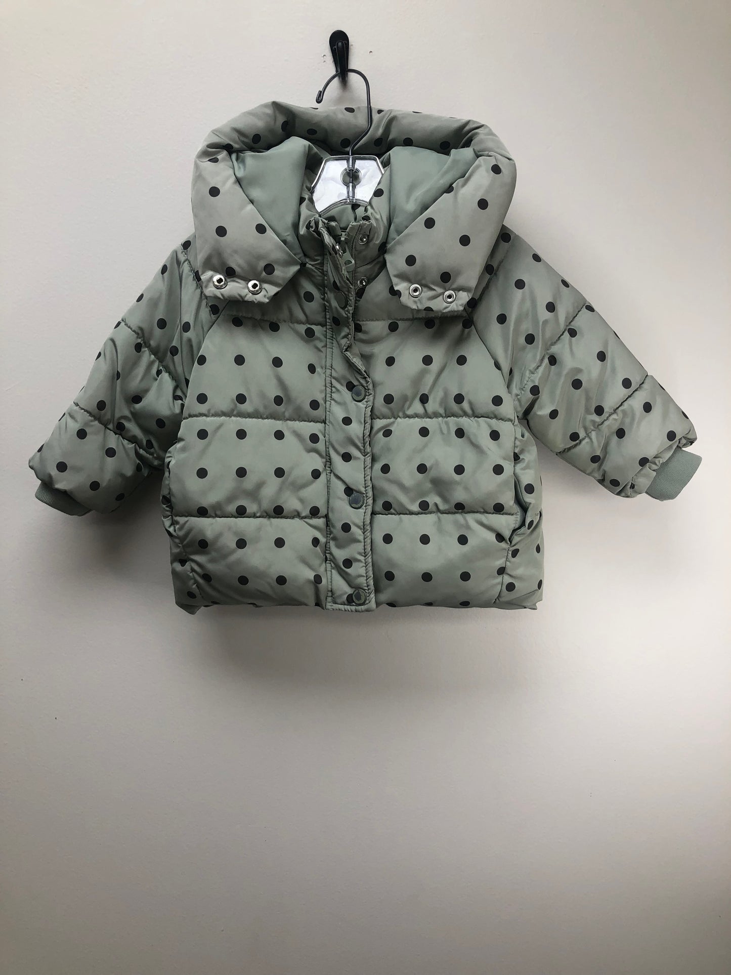 Zara Child Size 9 Months mint polka dot Jacket