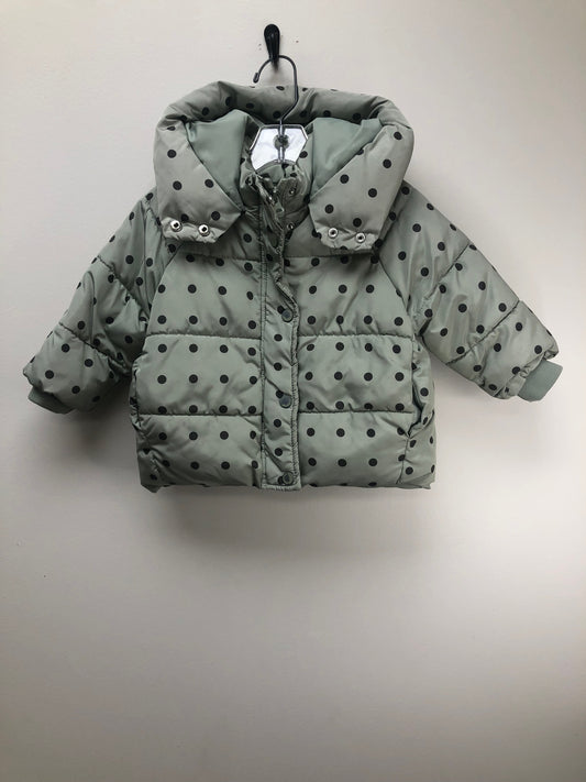 Zara Child Size 9 Months mint polka dot Jacket